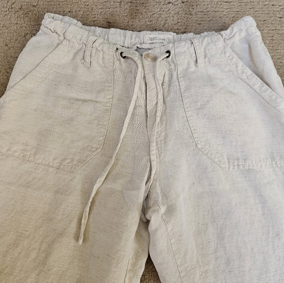 Just Living Casual Cream Wide Leg Pants - Picture 2 of 6